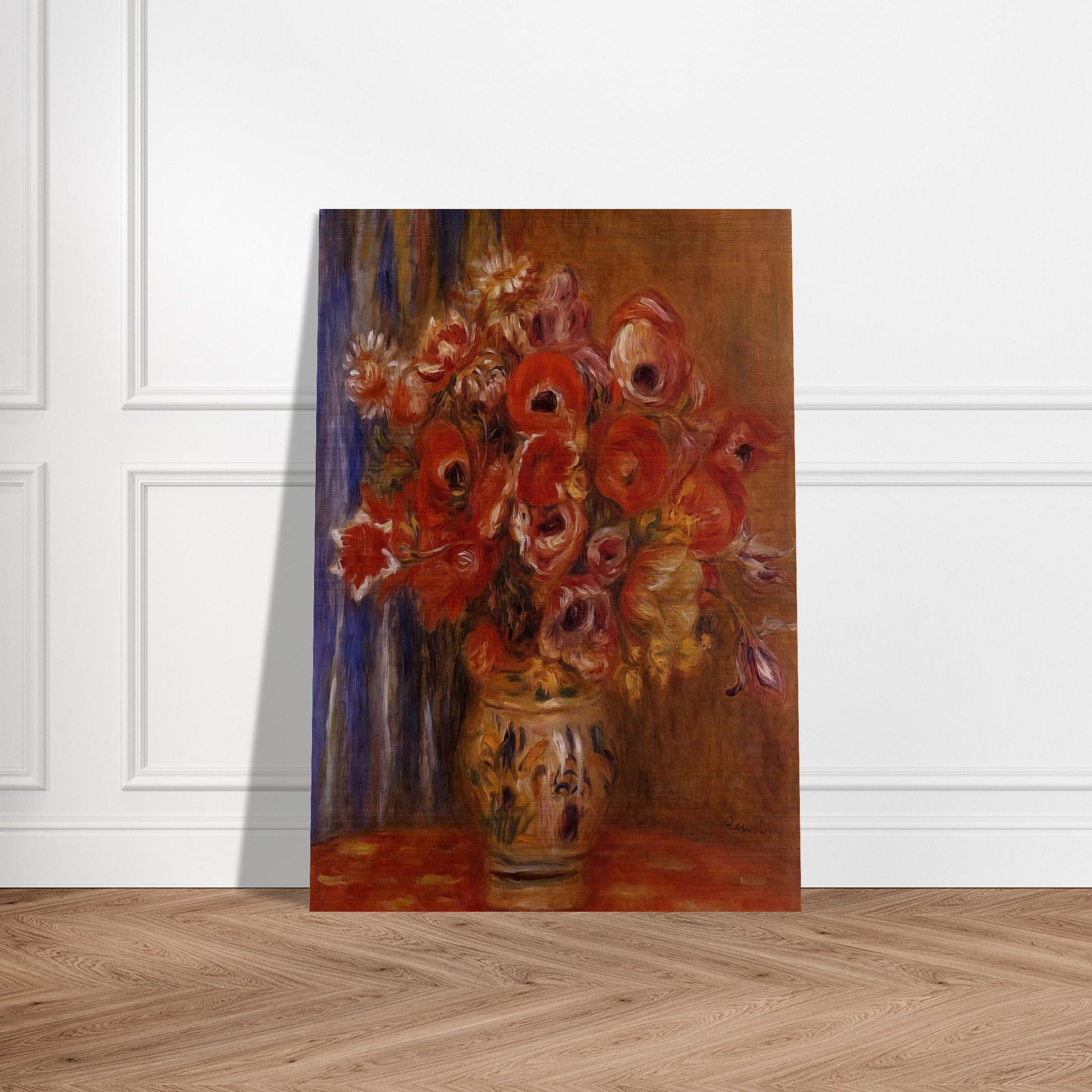 Vase of Tulips and Anemones - Pierre-Auguste Renoir Brushed Aluminum Print - 70x100 cm / 28x40 inches | Pierre-Auguste Renoir Aluminum Print | Pierre-Auguste Renoir Prints