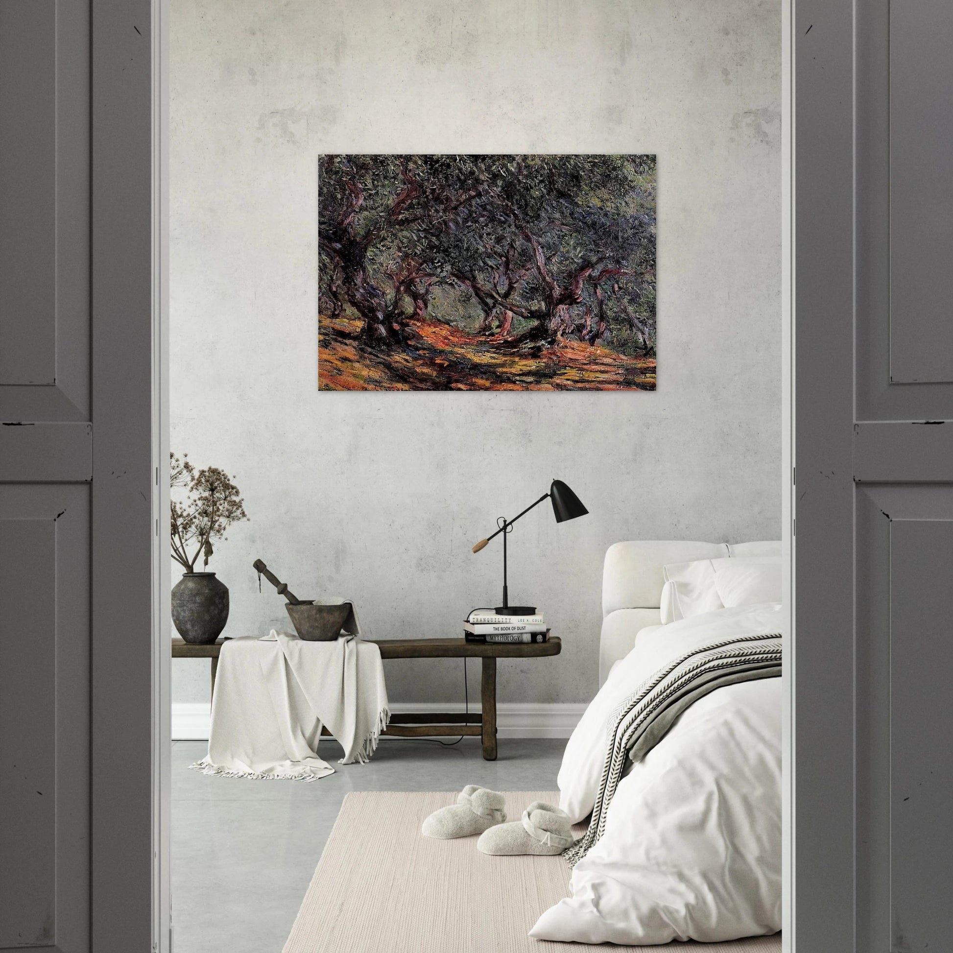 Olive Trees in Bordigher - claude monet Brushed Aluminum Print - 70x100 cm / 28x40 inches | claude monet Aluminum Print | claude monet Prints