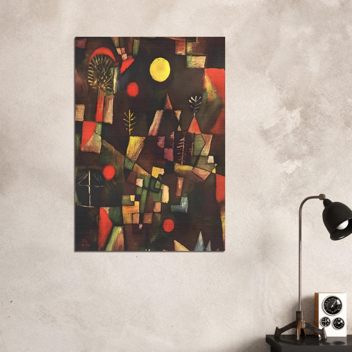 FULL MOON 1919 - Paul Klee Brushed Aluminum Print - 70x100 cm / 28x40 inches | Paul Klee Aluminum Print | Paul Klee Prints
