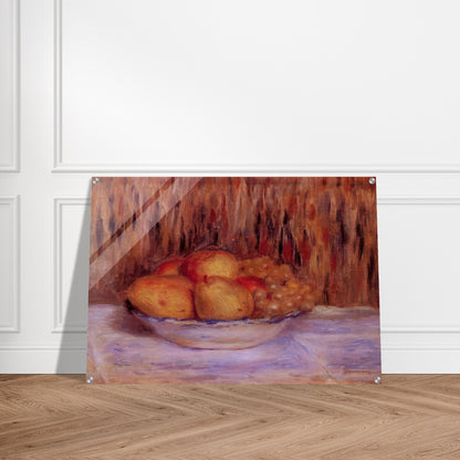 Still Life with Pears and Grapes - Pierre-Auguste Renoir Acrylic Print - 70x100 cm / 28x40″ inches