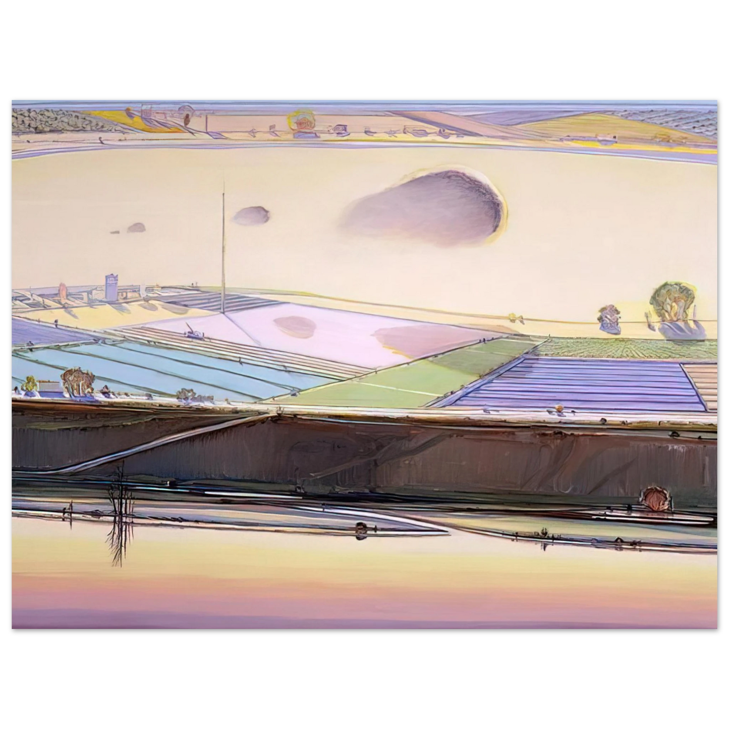 Wayne Thiebaud - River Cloud - 2002 Wall Art - 21x29.7 cm / 8x12" - Fine Art Poster - -