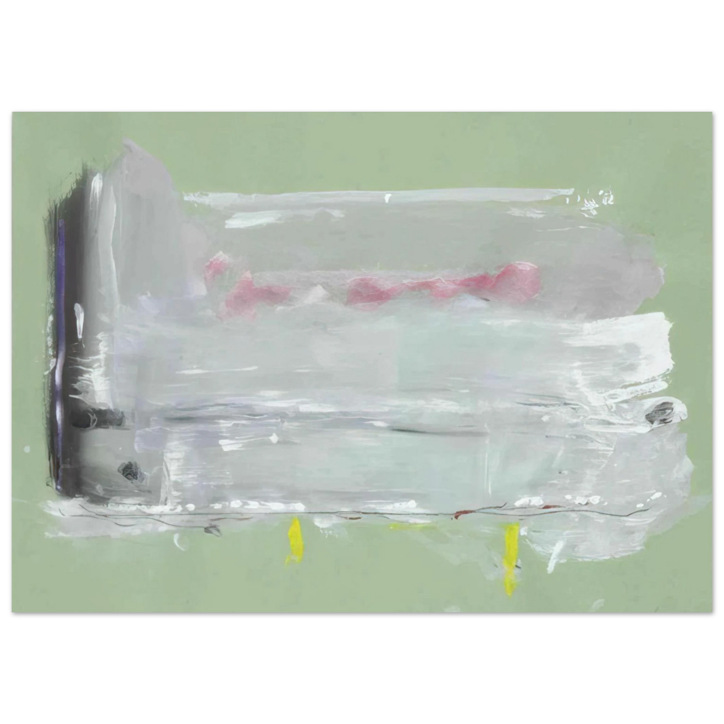 Helen Frankenthaler - Untitled - 1984 Wall art - 27x35 cm / 11x14 inches - Premium Wooden Framed Poster With Fine Art Paper-canvas - White frame