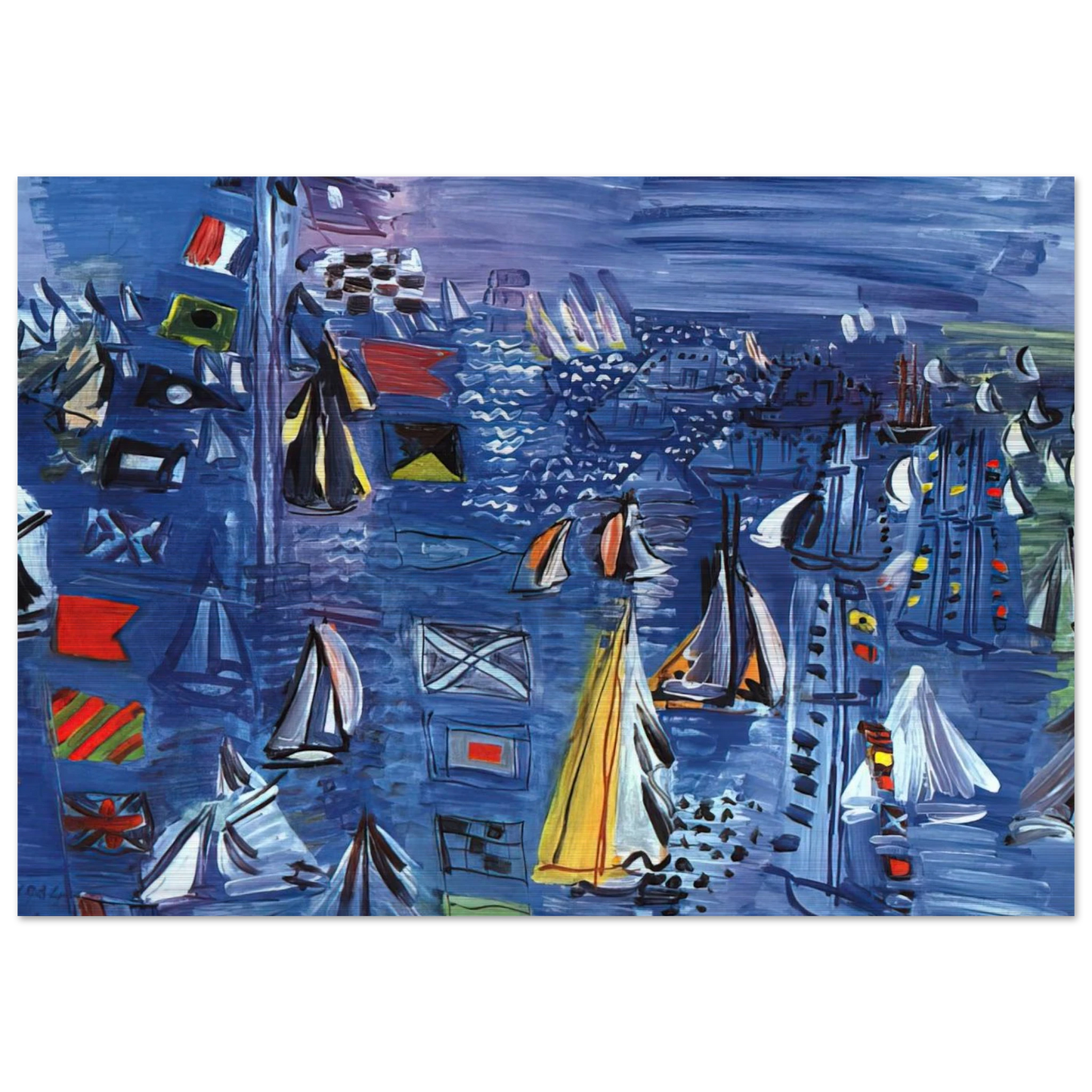 REGATTA AT COWES 1934 - Raoul Dufy Brushed Aluminum Print - 70x100 cm / 28x40 inches | Raoul Dufy Aluminum Print | Raoul Dufy Prints