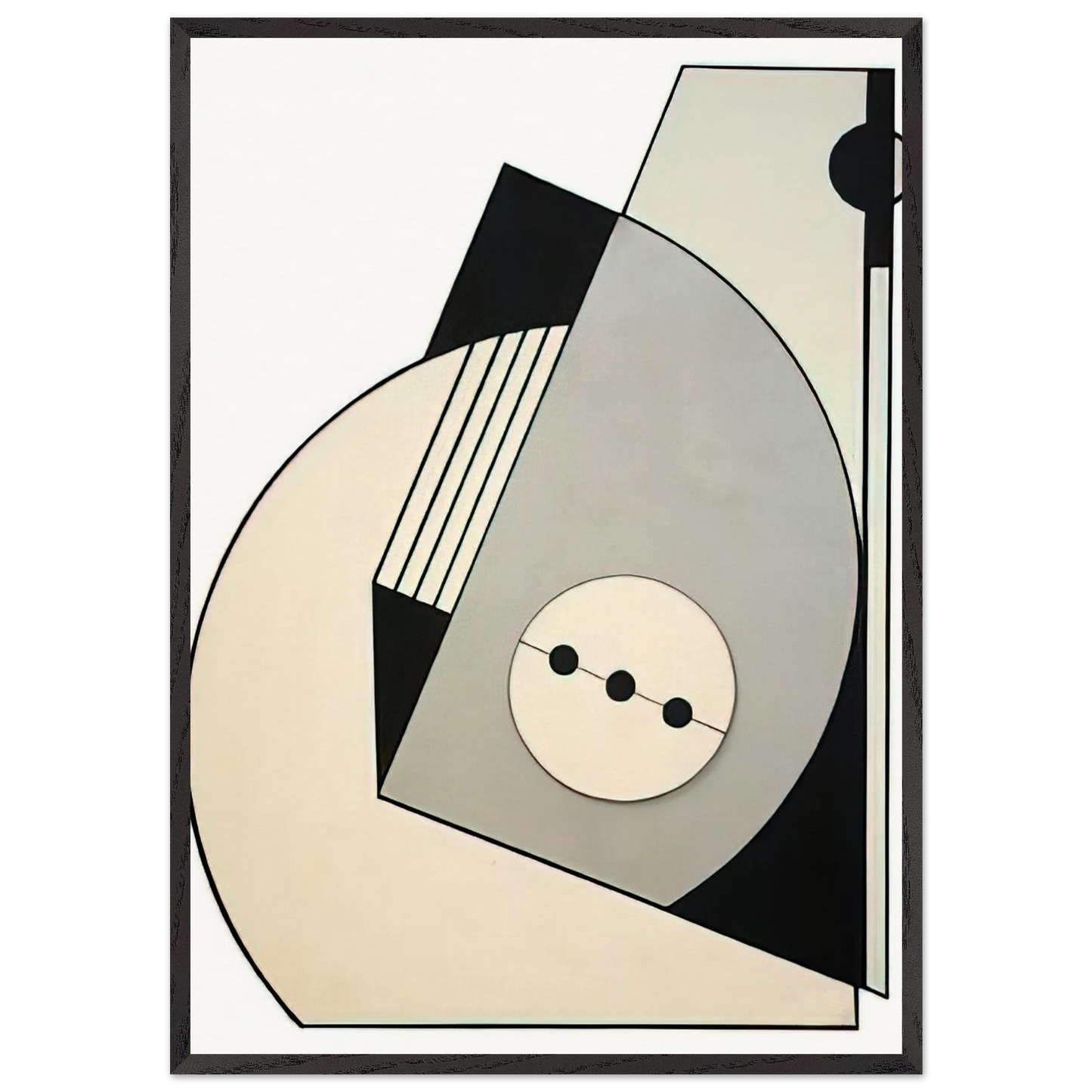 Gris - Concretism - Carmelo Arden Quin 70x100 cm / 28x40 inches Framed Art Print – Black Wooden Frame