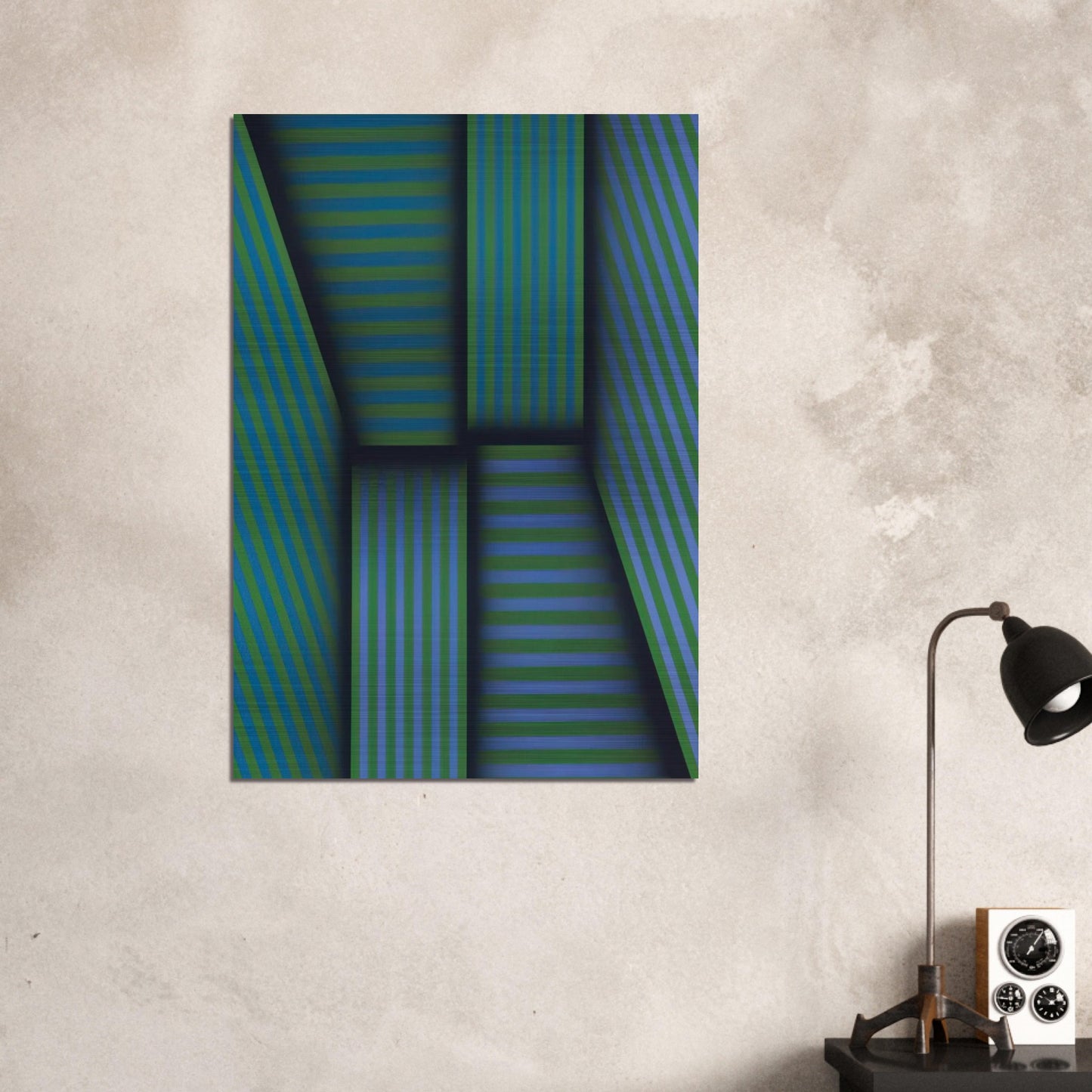 Scarlatti's Garden - Op Art - Omar Rayo Brushed Aluminum Print - 70x100 cm / 28x40 inches | Omar Rayo Aluminum Print | Omar Rayo Prints