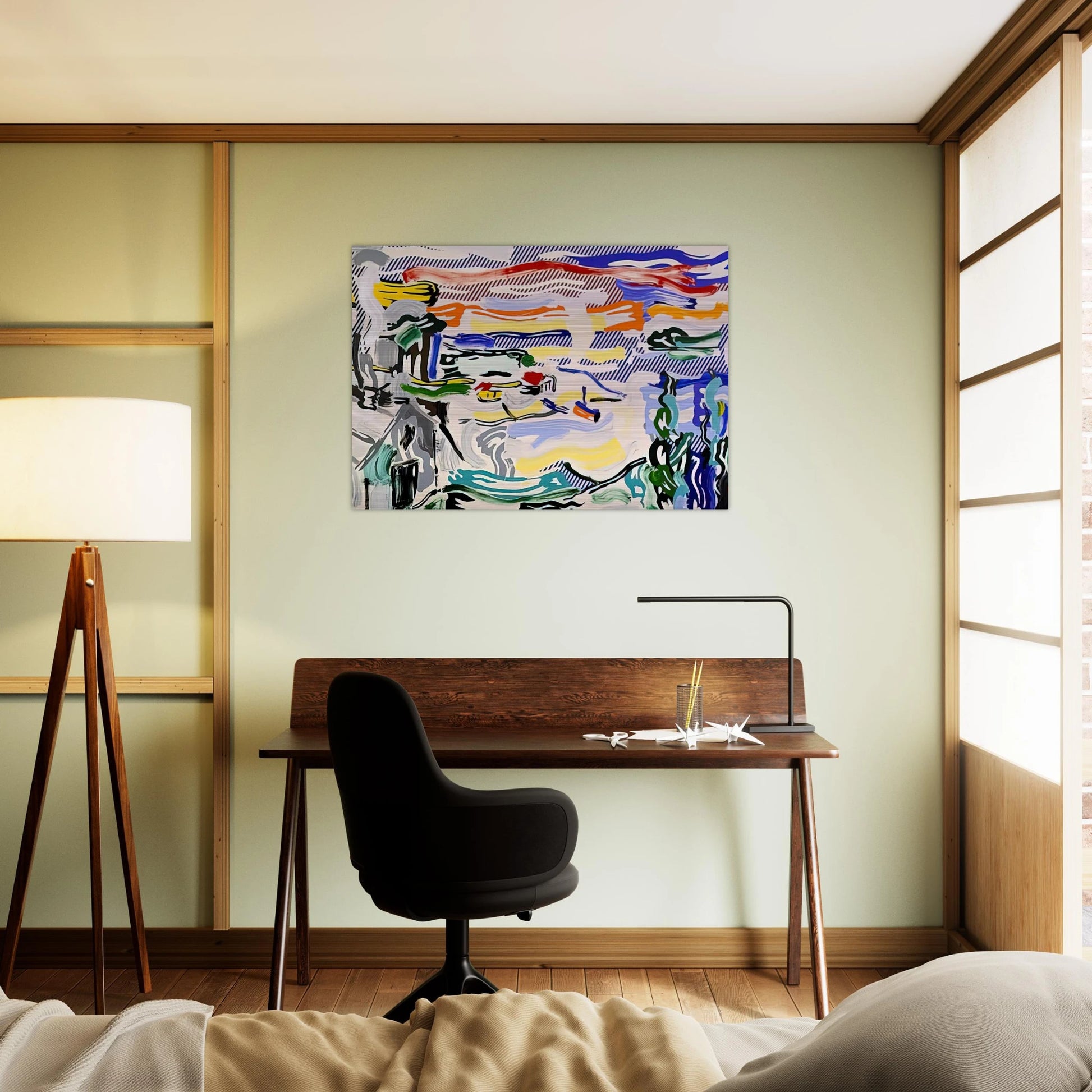 COAST VILLAGE 1987 - Roy Lichtenstein Brushed Aluminum Print - 70x100 cm / 28x40 inches | Roy Lichtenstein Aluminum Print | Roy Lichtenstein Prints