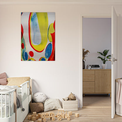 Red, Yellow and Blue - Alice Baber Brushed Aluminum Print - 70x100 cm / 28x40 inches | Alice Baber Aluminum Print | Alice Baber Prints