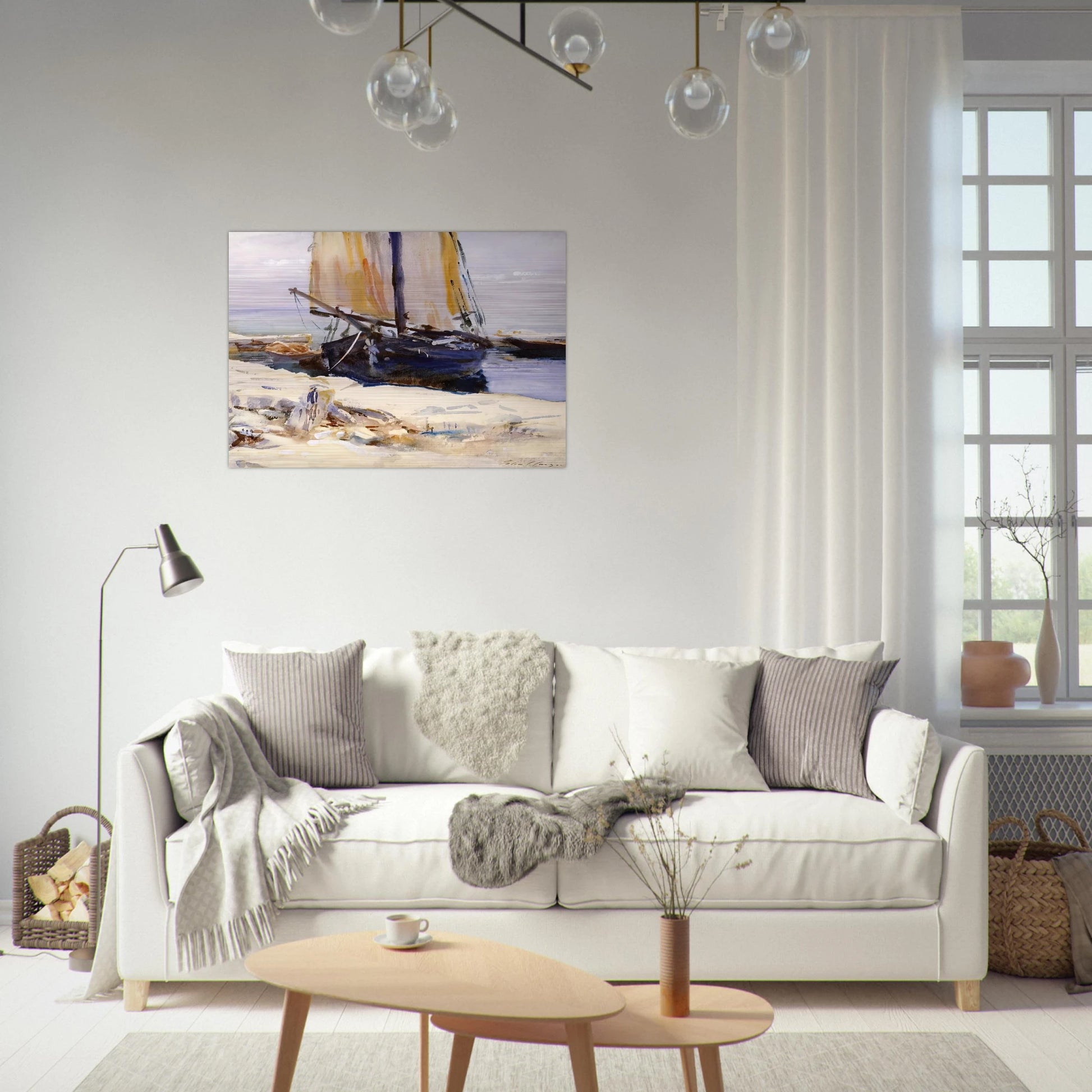 Above Lake Garda at San Vigilio - John Singer Sargent Brushed Aluminum Print - 70x100 cm / 28x40 inches | John Singer Sargent Aluminum Print | John Singer Sargent Prints