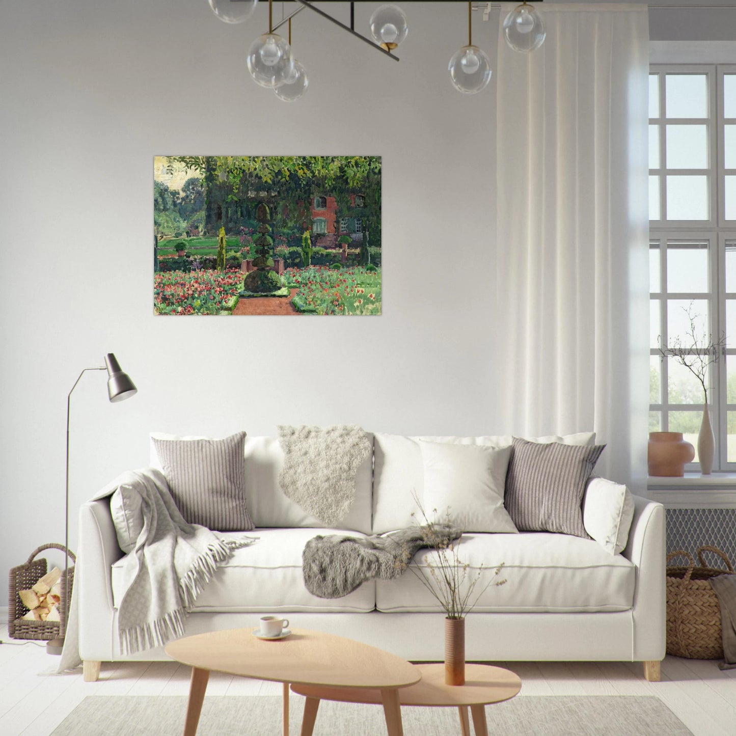 GARDEN IN SUMMER 1924 - Theo van Rysselberghe Brushed Aluminum Print - 70x100 cm / 28x40 inches | Theo van Rysselberghe Aluminum Print | Theo van Rysselberghe Prints