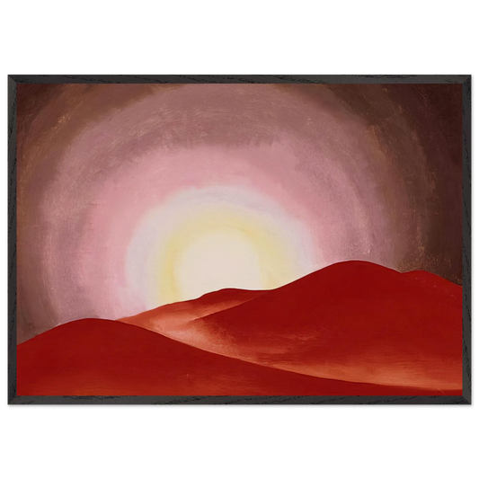 Red Hills Lake George - Georgia OKeeffe 70x100 cm / 28x40 inches Framed Art Print – Black Wooden Frame