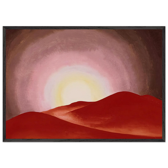 Red Hills Lake George - Georgia OKeeffe 70x100 cm / 28x40 inches Framed Art Print – Black Wooden Frame