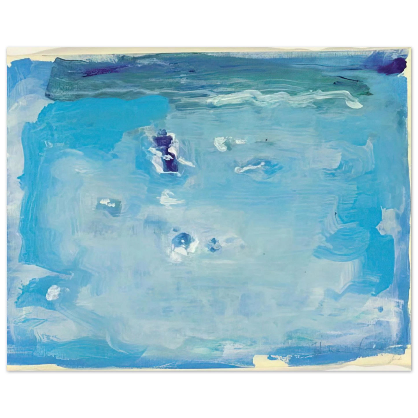 Helen Frankenthaler - Untitled - Color Field Painting, Lyrical Abstraction Wall art - 20x25 cm / 8x10 inches - Premium Wooden Framed Poster With Fine Art Paper-canvas - Wood frame
