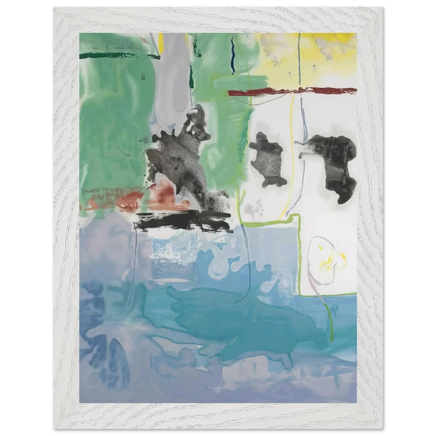 Helen Frankenthaler - West Wind - 1997 Wall art - A3 (29.7 x 42  cm) - Premium Wooden Framed Poster With Fine Art Paper - White frame