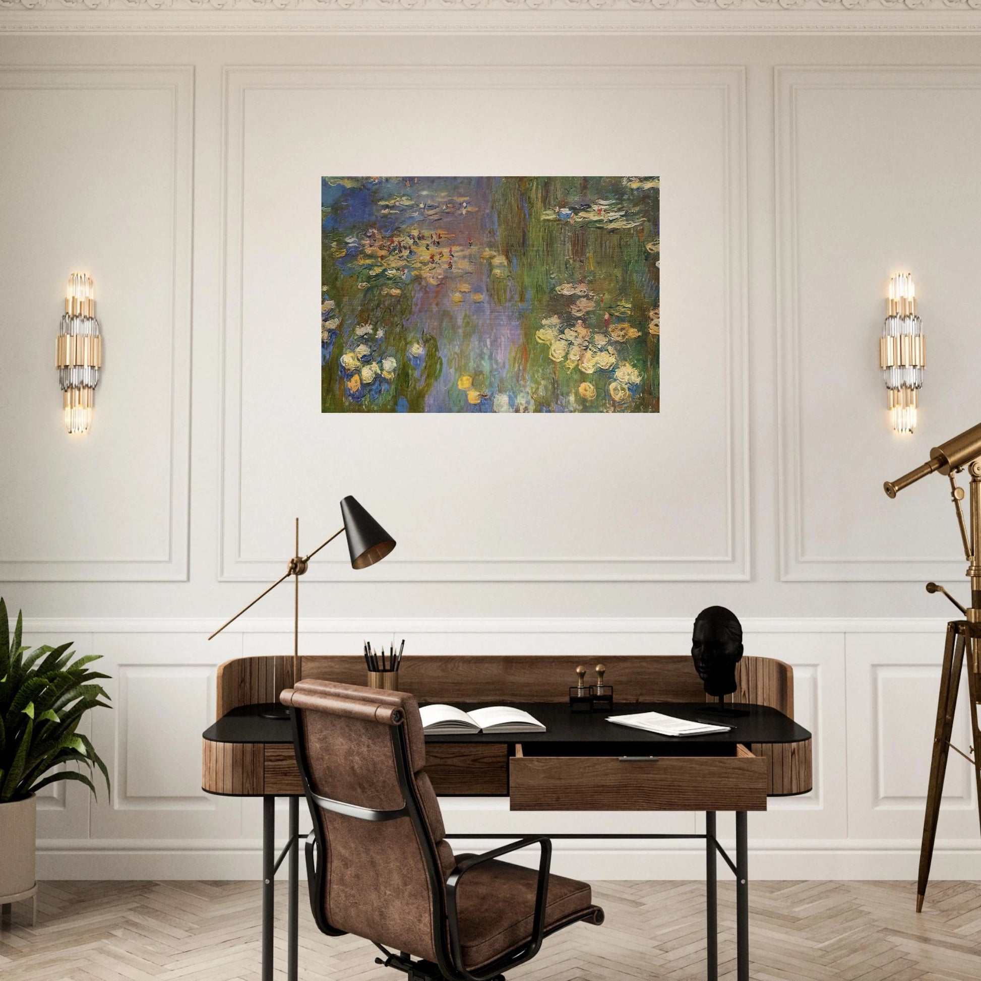 Water Lilies - claude monet Brushed Aluminum Print - 70x100 cm / 28x40 inches | claude monet Aluminum Print | claude monet Prints