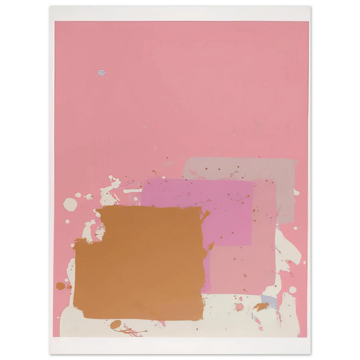 John Hoyland - Brown Black on Pink - 1971  75x100 cm / 30x40inches Fine Art Poster
