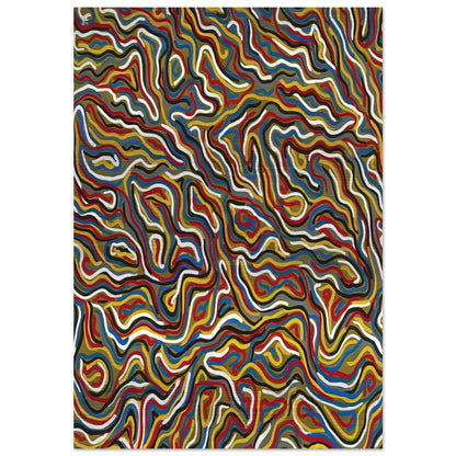 Squiggly Brushstrokes Olive - Sol LeWitt Brushed Aluminum Print - 70x100 cm / 28x40 inches | Sol LeWitt Aluminum Print | Sol LeWitt Prints