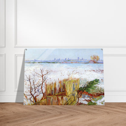 Snowy Landscape with Arles in the Background - Vincent van Gogh Acrylic Print - 70x100 cm / 28x40″ inches