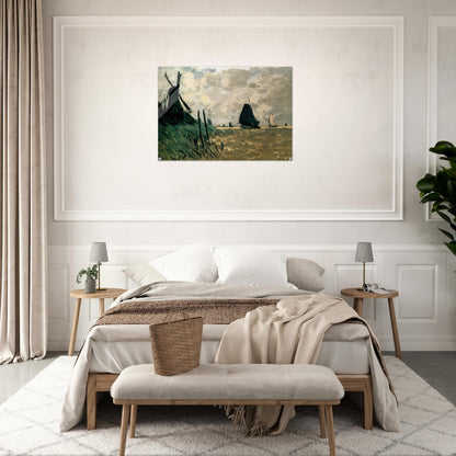 A Windmill near Zaandam - claude monet Acrylic Print - 70x100 cm / 28x40″ inches