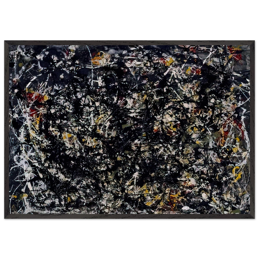 NUMBER 6 1949 - Jackson Pollock 70x100 cm / 28x40 inches Framed Art Print – Black Wooden Frame