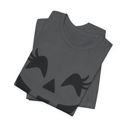 Jack O'Lantern Gesicht Kürbis Wimpern Halloween Damen Mädchen T-Shirt