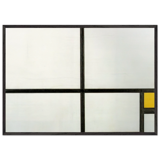 Composition with yellow patch - Piet Mondrian 70x100 cm / 28x40 inches Framed Art Print – Black Wooden Frame