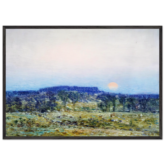 September Moonrise - Childe Hassam 70x100 cm / 28x40 inches Framed Art Print – Black Wooden Frame