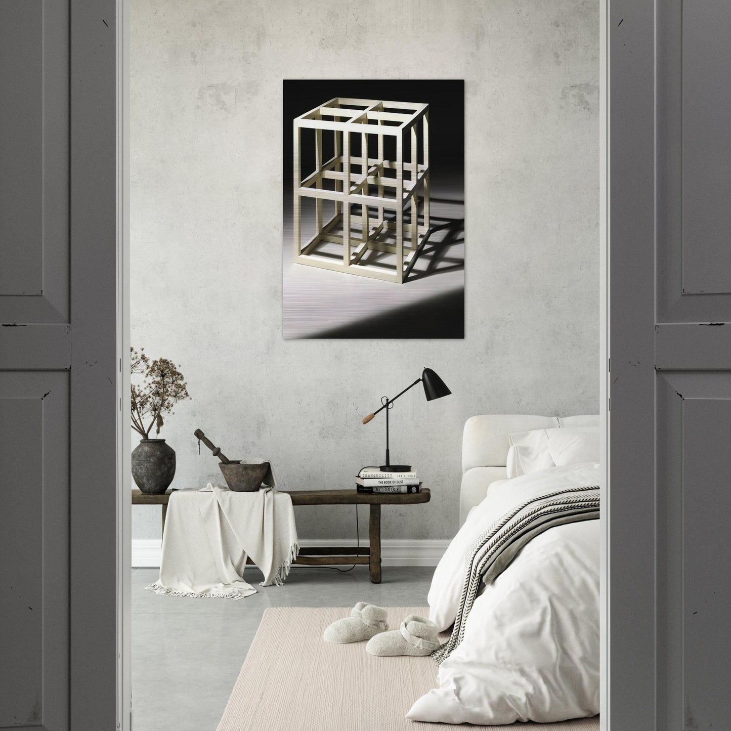 8 Part Cube - Sol LeWitt Brushed Aluminum Print - 70x100 cm / 28x40 inches | Sol LeWitt Aluminum Print | Sol LeWitt Prints