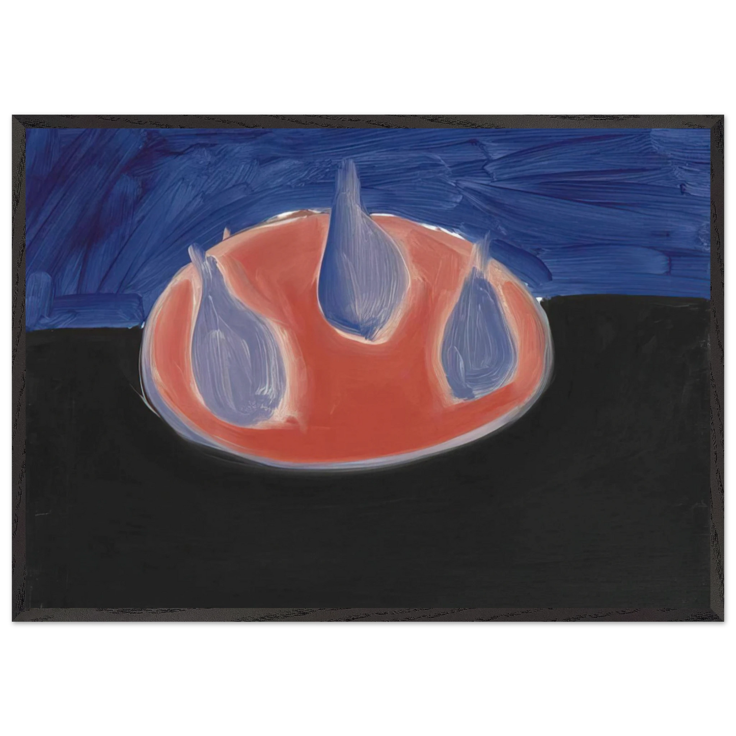Poires sur une assiette rose - 1954 - Nicolas de Stael 70x100 cm / 28x40 inches Framed Art Print – Black Wooden Frame
