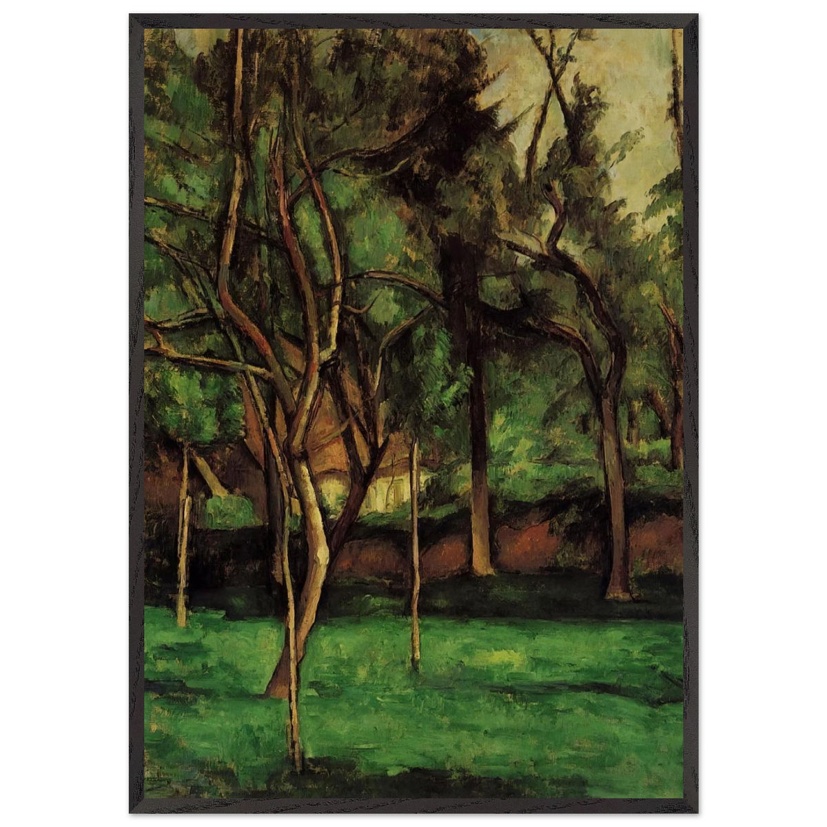 ORCHARD N2 - Paul Cezanne 70x100 cm / 28x40 inches Framed Art Print – Black Wooden Frame