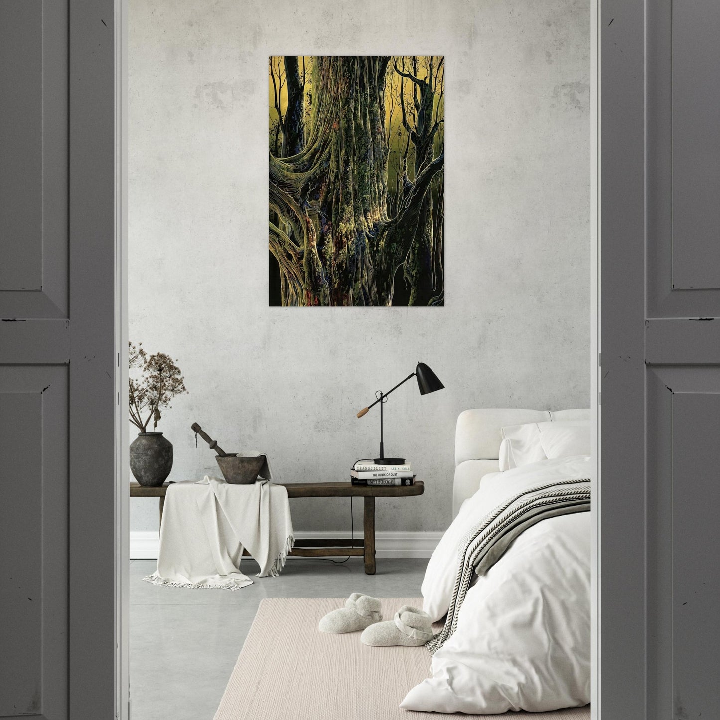Ancient Tree - Eyvind Earle Brushed Aluminum Print - 70x100 cm / 28x40 inches | Eyvind Earle Aluminum Print | Eyvind Earle Prints