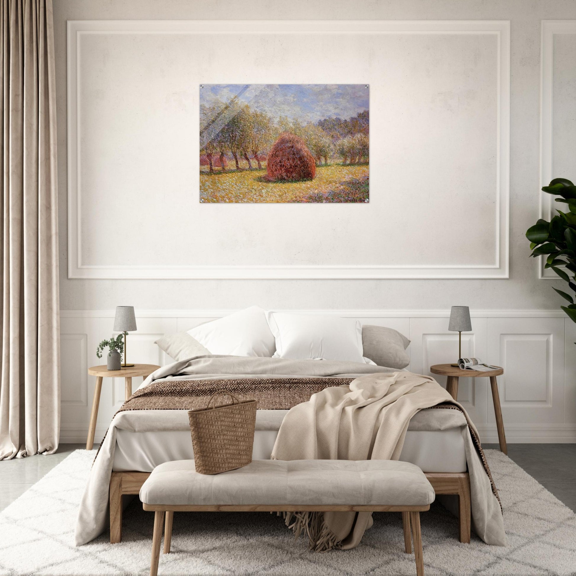 Haystacks at Giverny - claude monet Acrylic Print - 70x100 cm / 28x40″ inches