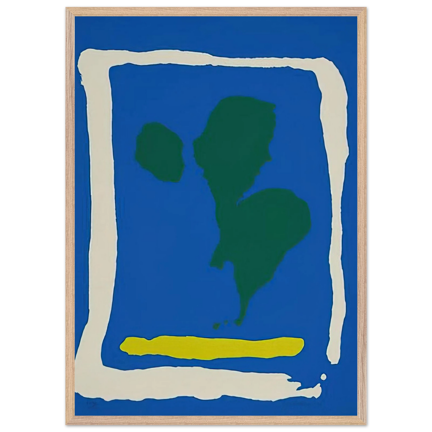 Helen Frankenthaler - Air Frame - 1965 Wall art - 28x43  cm / XL (11x17 inches) - Premium Wooden Framed Poster With Fine Art Paper-canvas - White frame