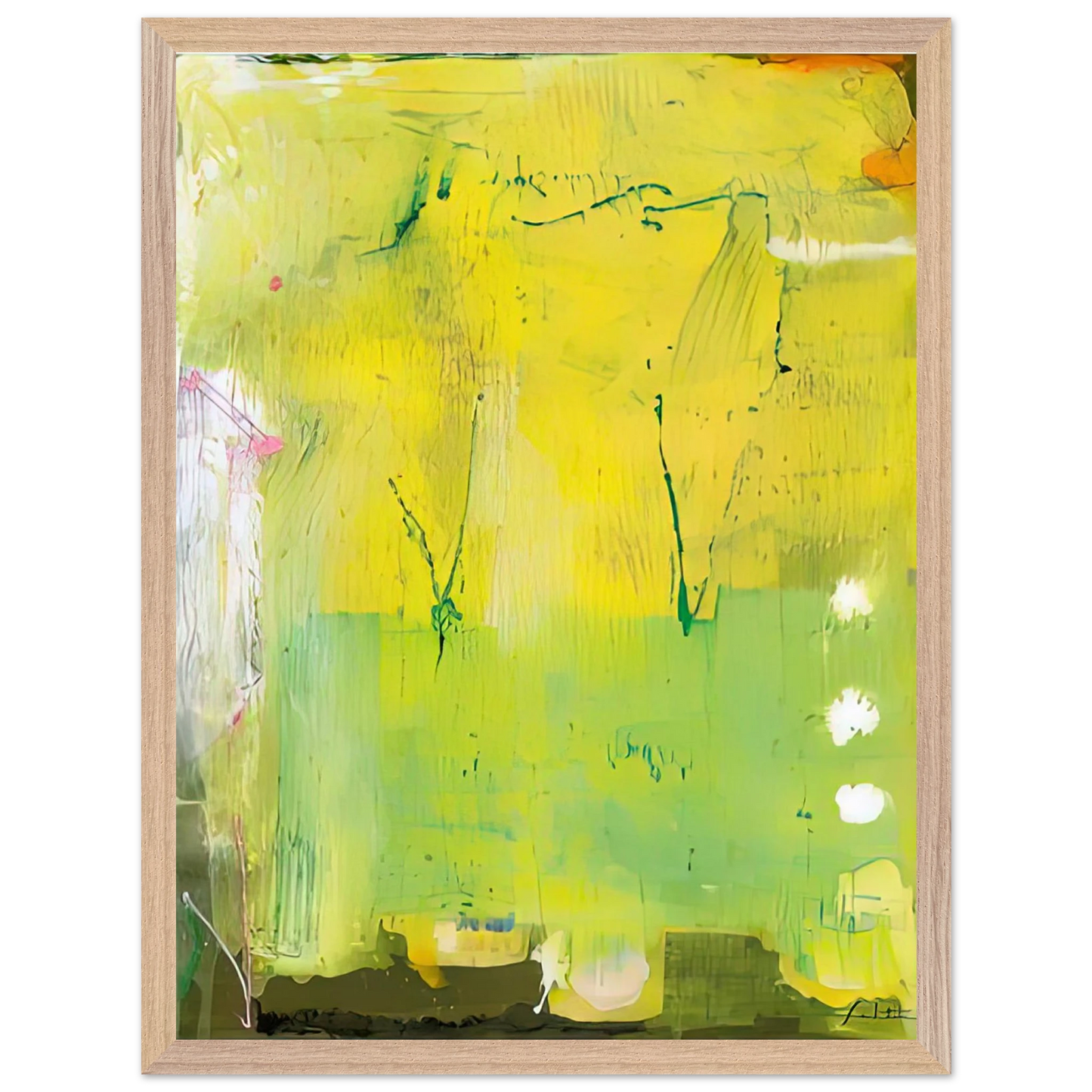 Helen Frankenthaler - The RakeÃ¢â‚¬â„¢s Progress, 1991- Wall Art - 21x29.7 cm / 8x12" - Premium Wooden Framed Poster With Fine Art Paper-canvas - Wood frame