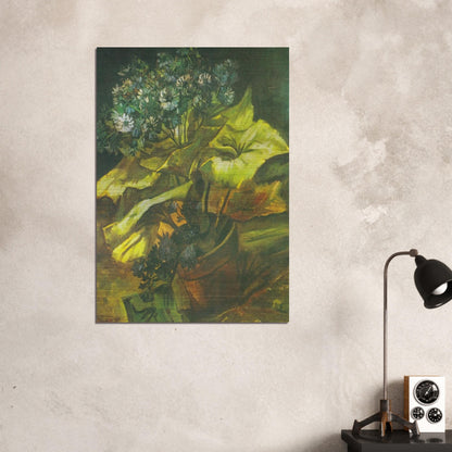 Flower Pot with Asters - Vincent van Gogh Brushed Aluminum Print - 70x100 cm / 28x40 inches | Vincent van Gogh Aluminum Print | Vincent van Gogh Prints