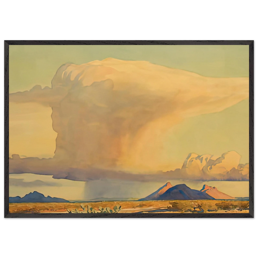 DROUGHT AND DOWNPOUR 1944 - Maynard Dixon 70x100 cm / 28x40 inches Framed Art Print – Black Wooden Frame