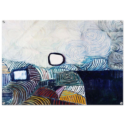 SPIRAL DEVELOPMENT IN GREEN VIOLET BLUE GOLD 1951 - Victor Pasmore Acrylic Print - 70x100 cm / 28x40″ inches