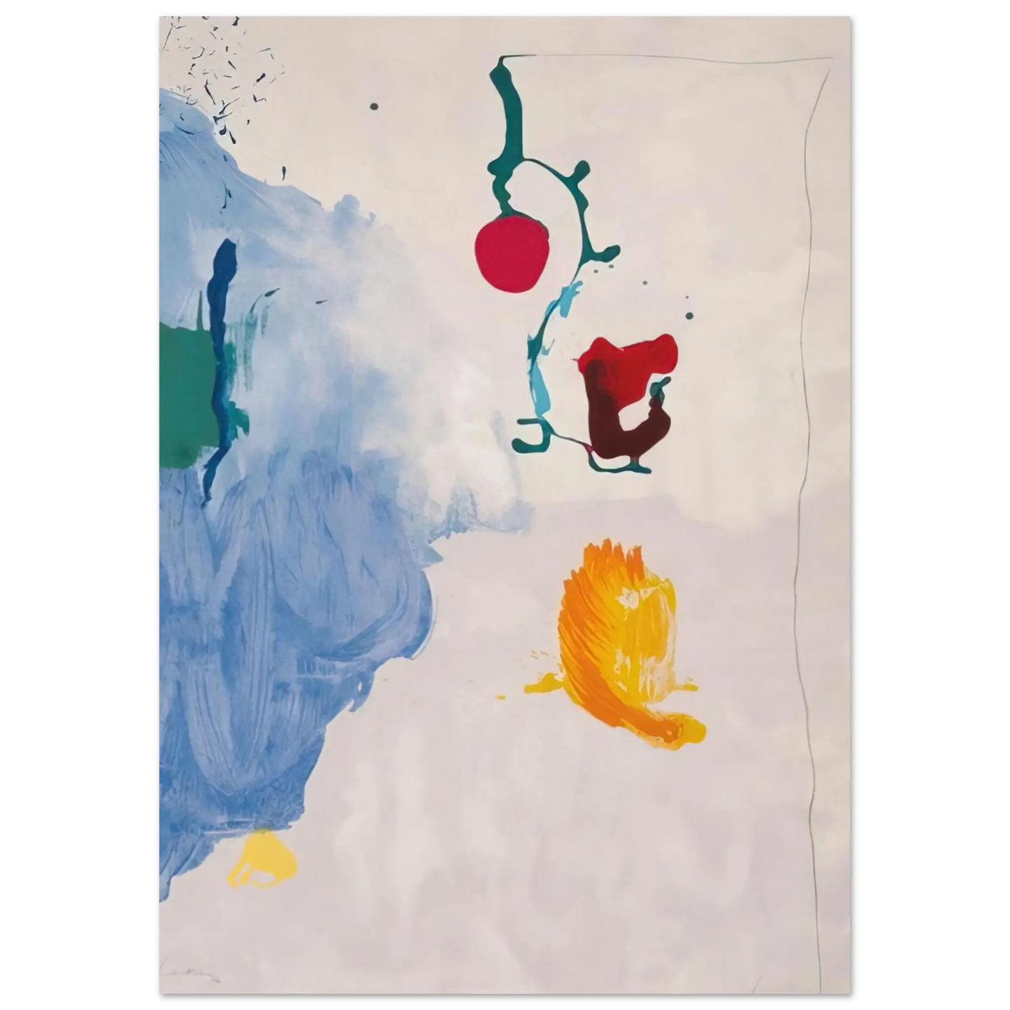Helen Frankenthaler - Eve - 1995 Wall art - 21x29.7 cm / 8x12" - Premium Wooden Framed Poster With Fine Art Paper - Wood frame