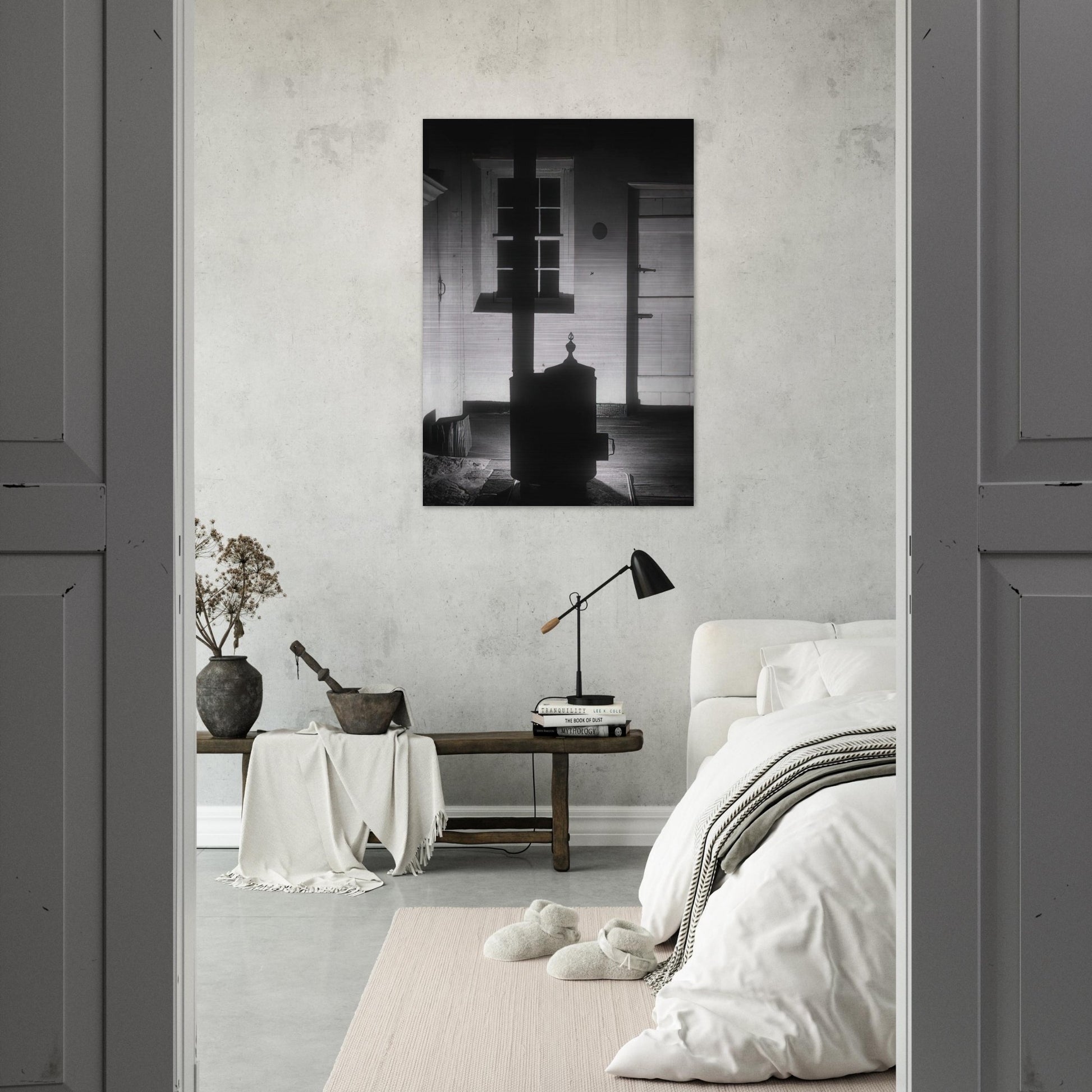 Doylestown House—The Stove - 1917 - Charles Sheeler Brushed Aluminum Print - 70x100 cm / 28x40 inches | Charles Sheeler Aluminum Print | Charles Sheeler Prints