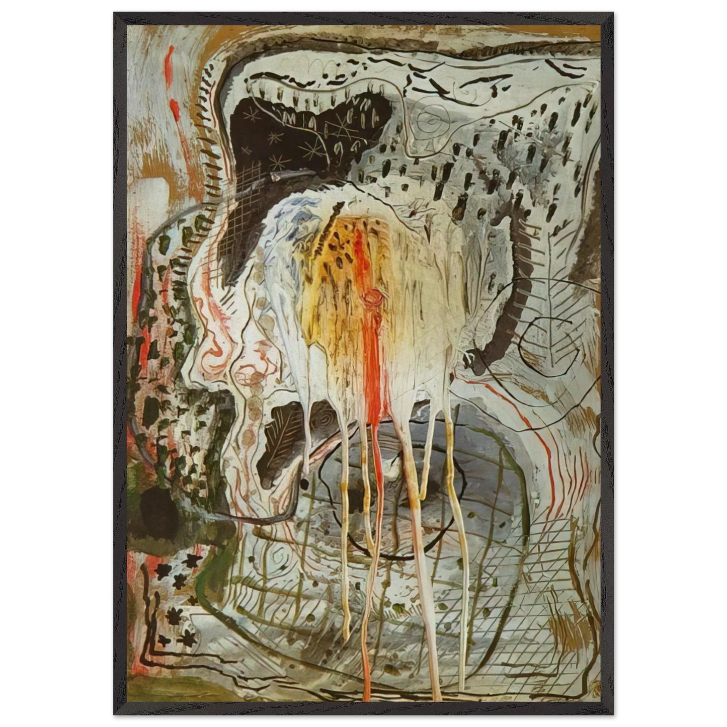 NUDE WOMAN IN AN ARMCHAIR - Salvador Dali 70x100 cm / 28x40 inches Framed Art Print – Black Wooden Frame