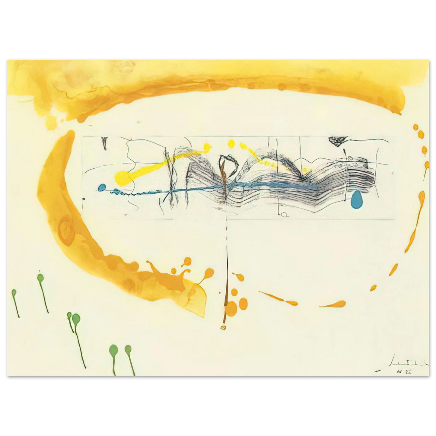 Helen Frankenthaler - Making Music - 2000 Wall art - A3 (29.7 x 42  cm) - Premium Wooden Framed Poster With Fine Art Paper-canvas - Black frame