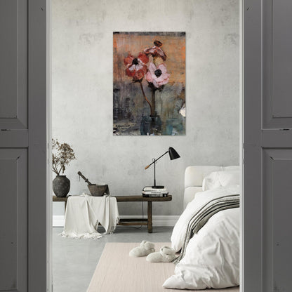 Anemones in a Vase - Piet Mondrian Brushed Aluminum Print - 70x100 cm / 28x40 inches | Piet Mondrian Aluminum Print | Piet Mondrian Prints