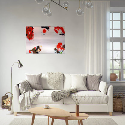 Berlin Red - Sam Francis Brushed Aluminum Print - 70x100 cm / 28x40 inches | Sam Francis Aluminum Print | Sam Francis Prints