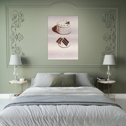 Chocolate Cake - 1971 - Wayne Thiebaud Brushed Aluminum Print - 70x100 cm / 28x40 inches | Wayne Thiebaud Aluminum Print | Wayne Thiebaud Prints
