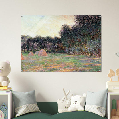 Meadow with Haystacks near Giverny - claude monet Acrylic Print - 70x100 cm / 28x40″ inches