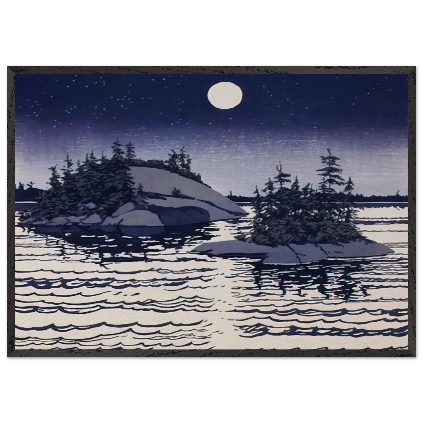 Islands Allagash - 1990 - Neil Welliver 70x100 cm / 28x40 inches Framed Art Print – Black Wooden Frame