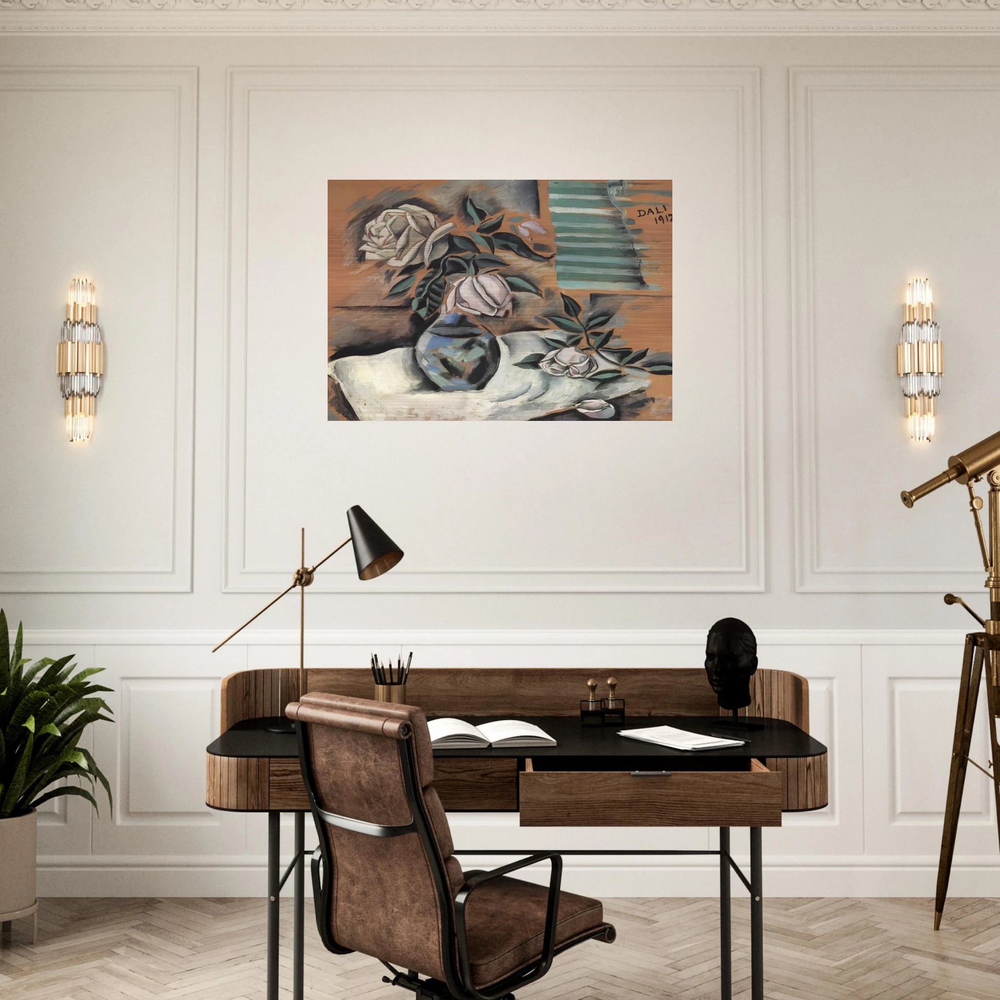 BOUQUET L IMPORTANT C EST LA ROSE - Salvador Dali Brushed Aluminum Print - 70x100 cm / 28x40 inches | Salvador Dali Aluminum Print | Salvador Dali Prints