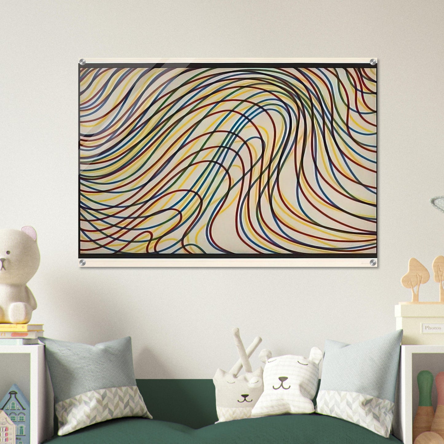 Wavy Lines with Black Border - Sol LeWitt Acrylic Print - 70x100 cm / 28x40″ inches