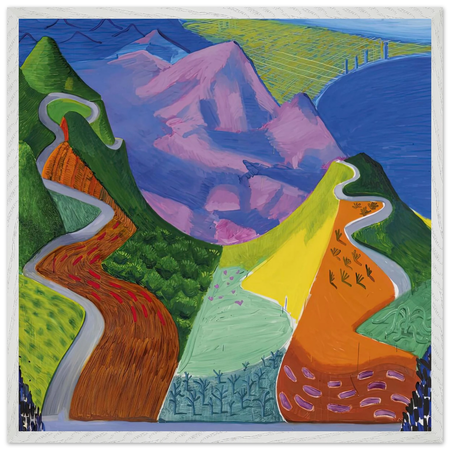 David Hockney - David Hockney Wall art - 30x30 cm / 12x12 inches - Premium Wooden Framed Poster With Fine Art Paper-canvas - Black frame