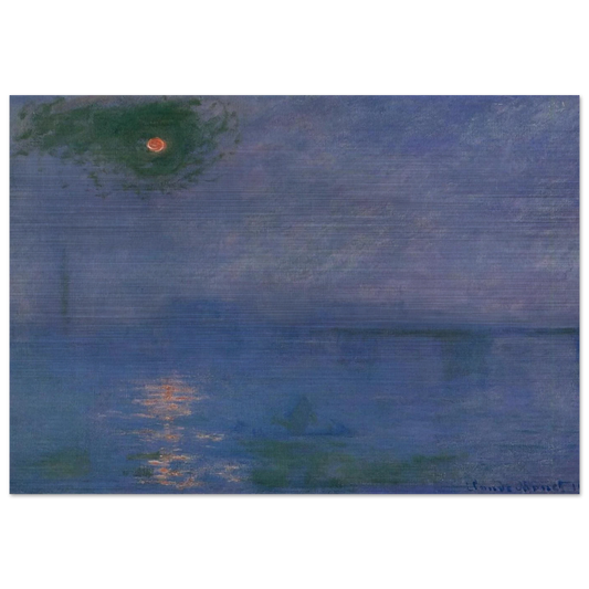 Charing Cross Bridge, Fog on the Themes - claude monet Brushed Aluminum Print - 70x100 cm / 28x40 inches | claude monet Aluminum Print | claude monet Prints