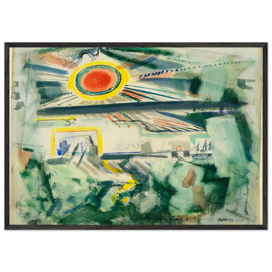 Sunset - 1922 - John Marin 70x100 cm / 28x40 inches Framed Art Print – Black Wooden Frame